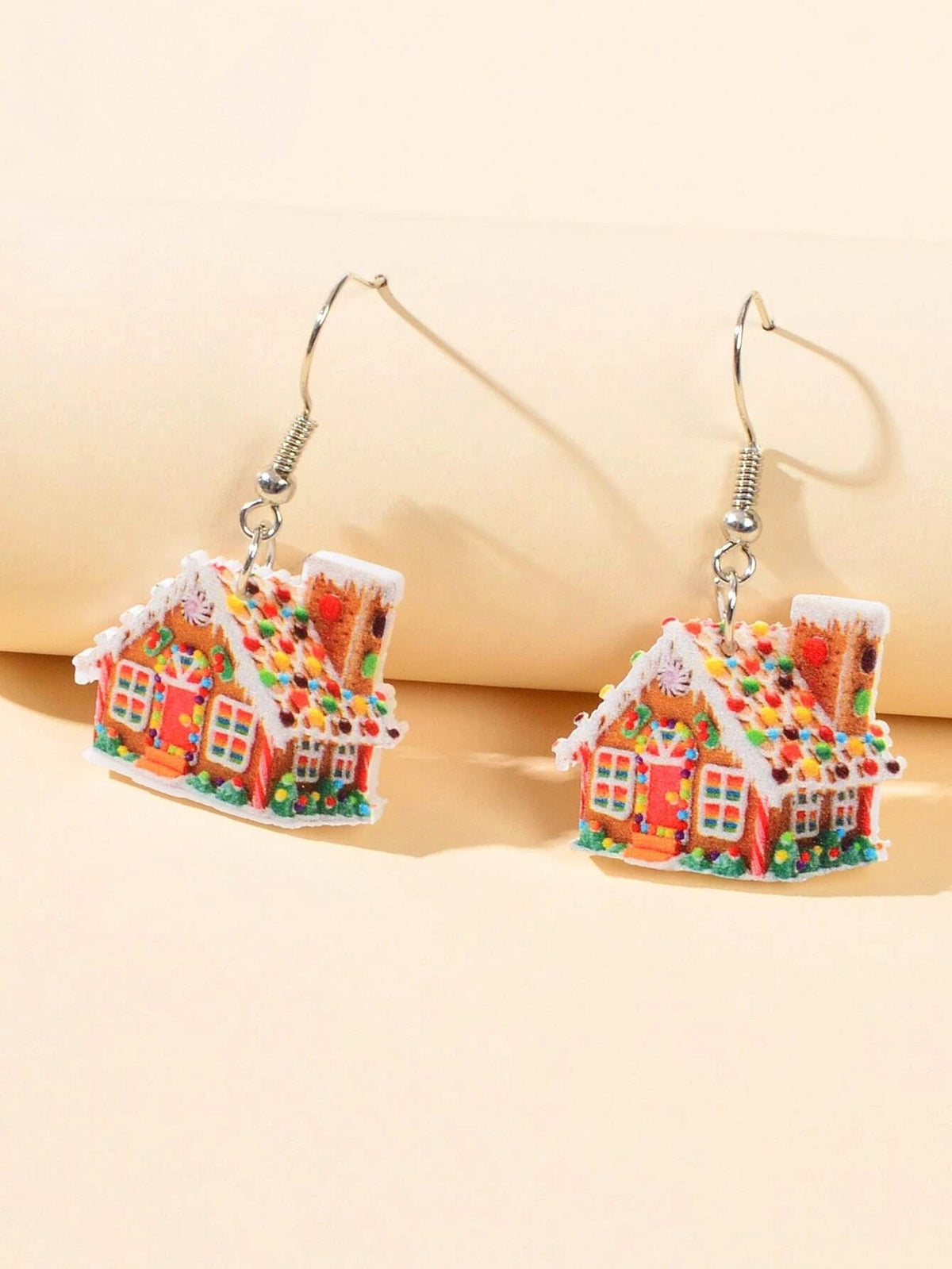 Colorful Christmas Jewellery Snow House Drop Dangle Earrings Party Festival Gift-1
