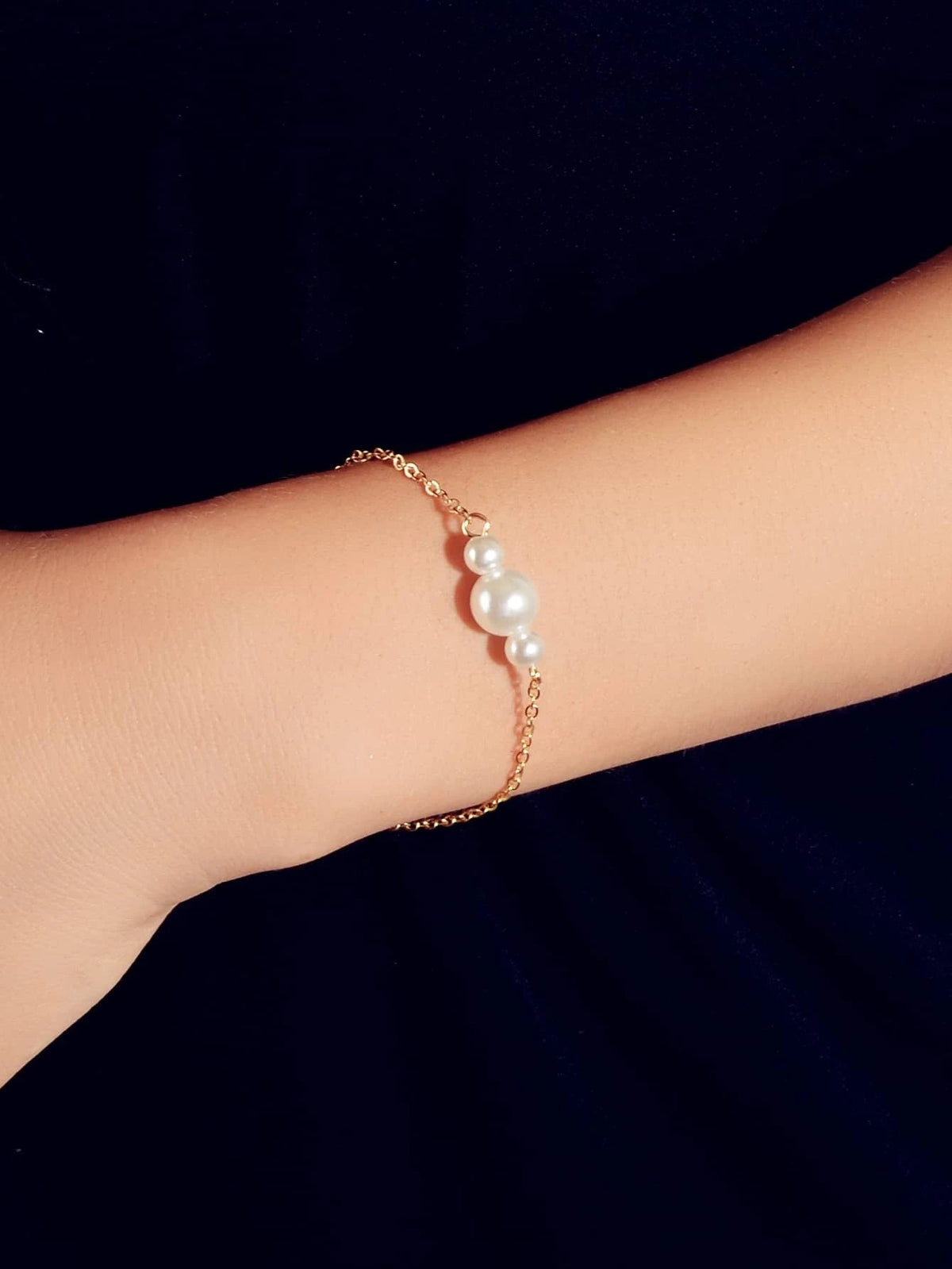 Retro Jewelry Pearl Charm Gold Silver Bracelet Teens Wholesale Price Accessories-0