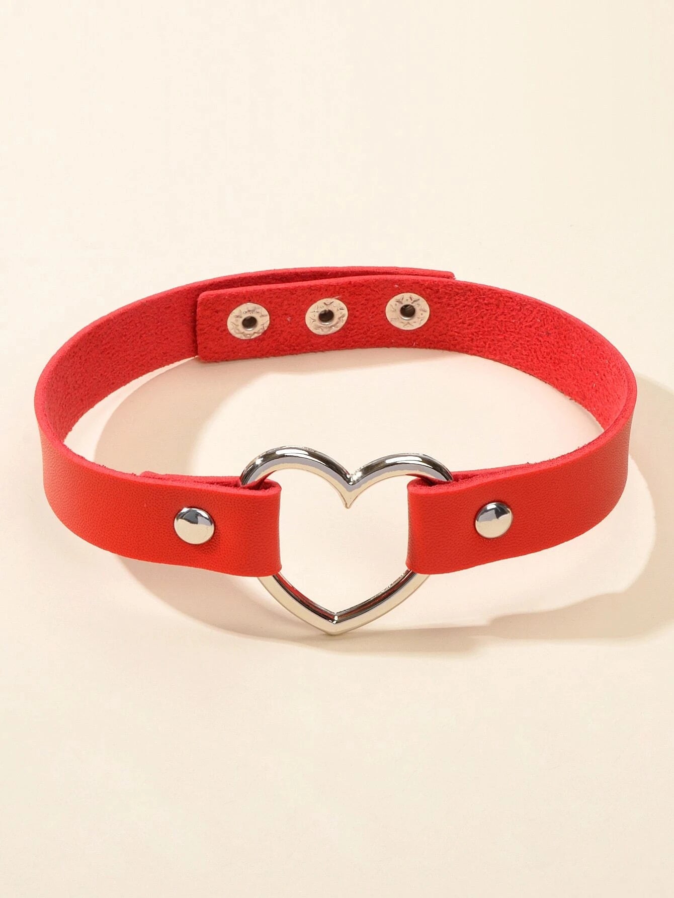 Punk Gothic Leather Love Heart Choker Collar Buckle Necklace Teens Stunning Gift-6