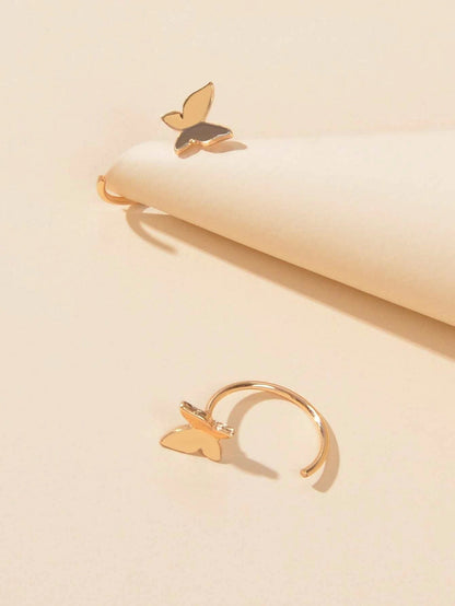 Minimalist Gold Silver Butterfly Cute Hoop Earrings Cute Stud Women Accessories-1