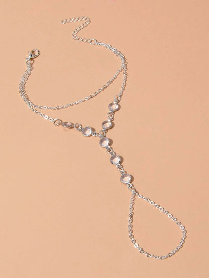 Multi-layer Slave Bracelet Hand Harness Finger Ring Link Interweave Accessories-1