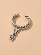 Punk Jewellery Antique Silver Rabbit Charm Finger Cuff Ring Women Accessories-0