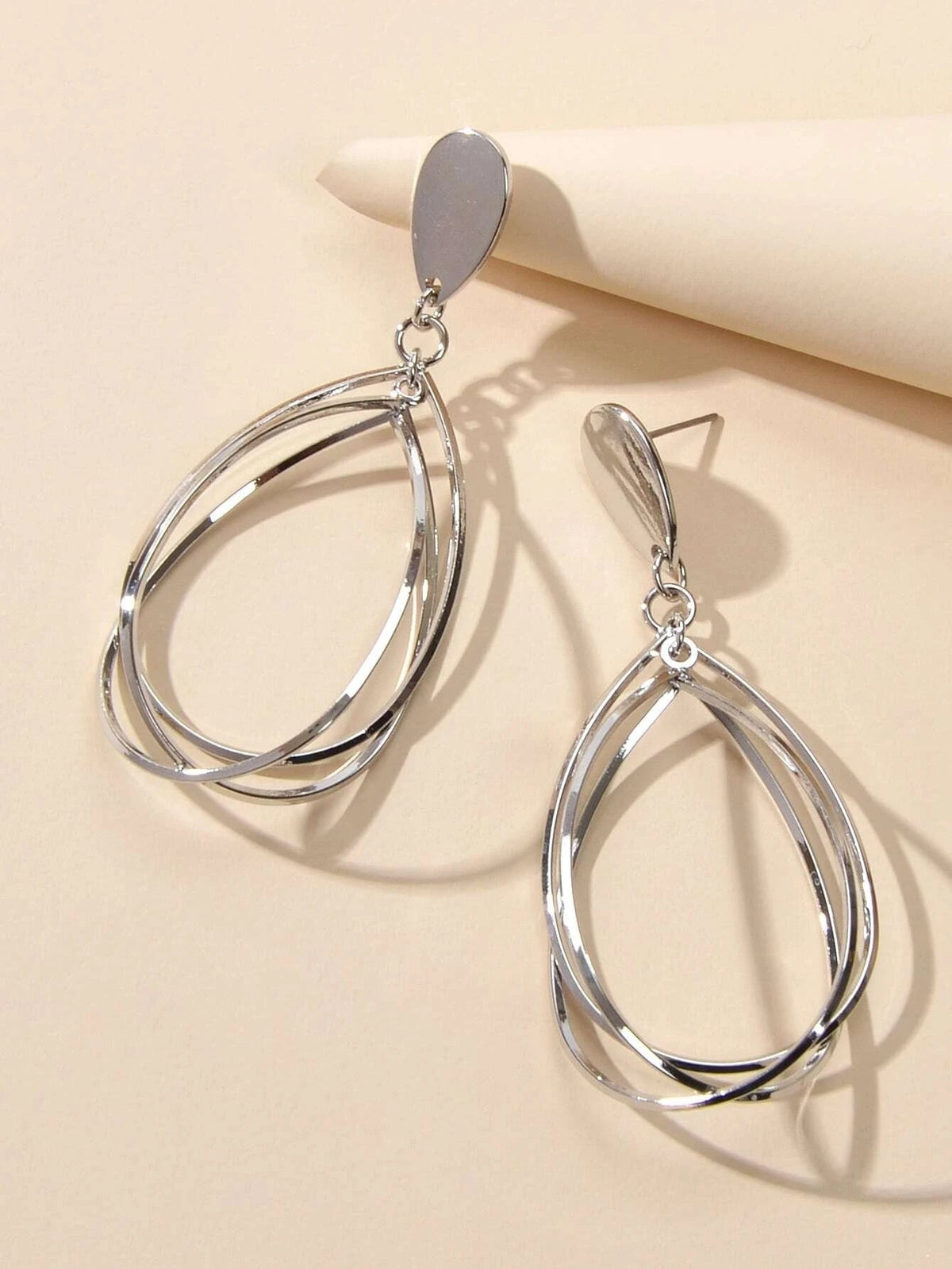 Female Jewellery Gold Silver Geometric Water Drop Statement Charm Earrings Women-4