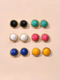 6 pairs Colourful Round Beads Small Stud Earrings Funny Gifts for Best Friends-0