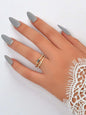Stackable 2 pcs Wedding Promise Rhinestone Multiple Engagement Finger Rings set-0