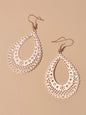 Feelontop Ethnic Hollow Geometric Flower Bohemian Water Drop Beautiful Earrings-1