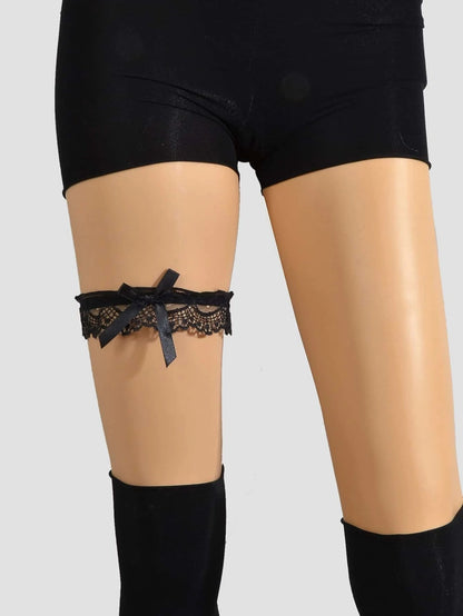 Women's Sexy Thigh Lace Bowknot Elastic Leg Chain Halloween Party Cosplay-3