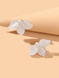 Unique Pearl White Acrylic Flower Stud Party Earrings Engagement Jewellery Gift-0