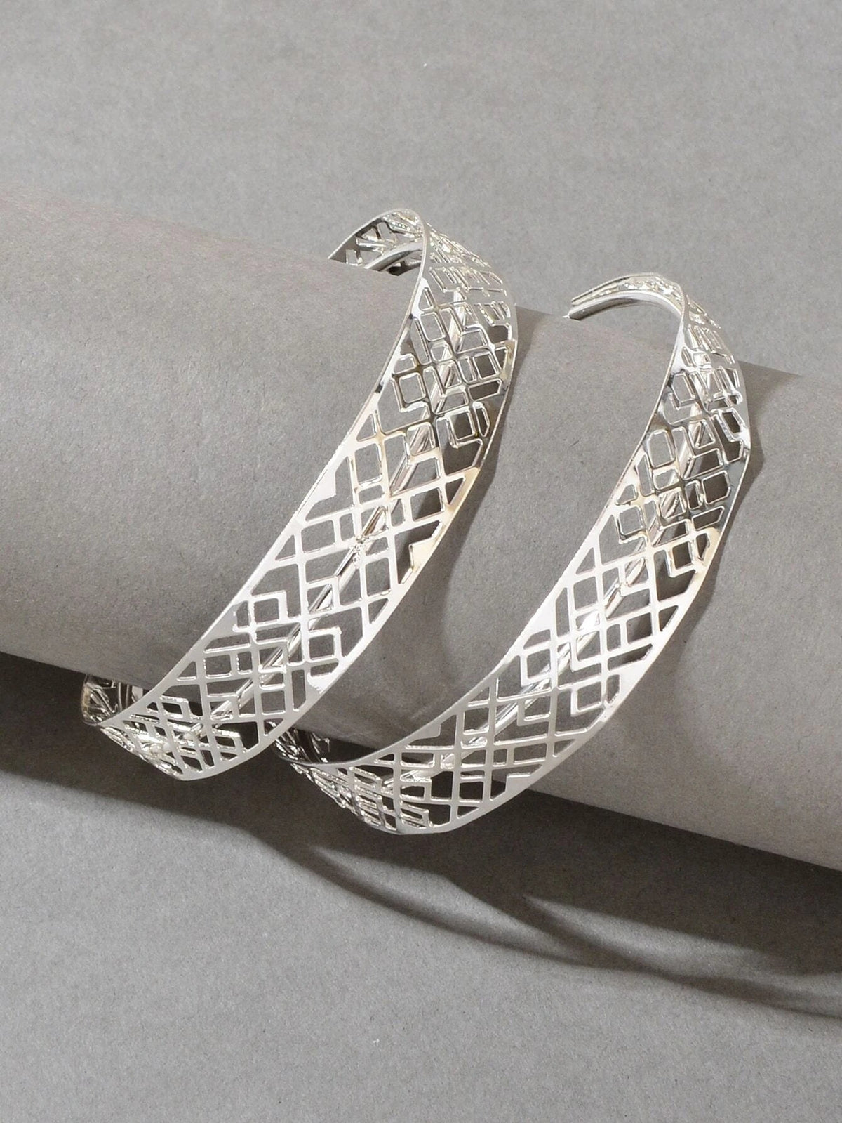 Ethnic Hollow out Geometric Big Statement Hoop Huggie Earrings Chunky Jewellery-1