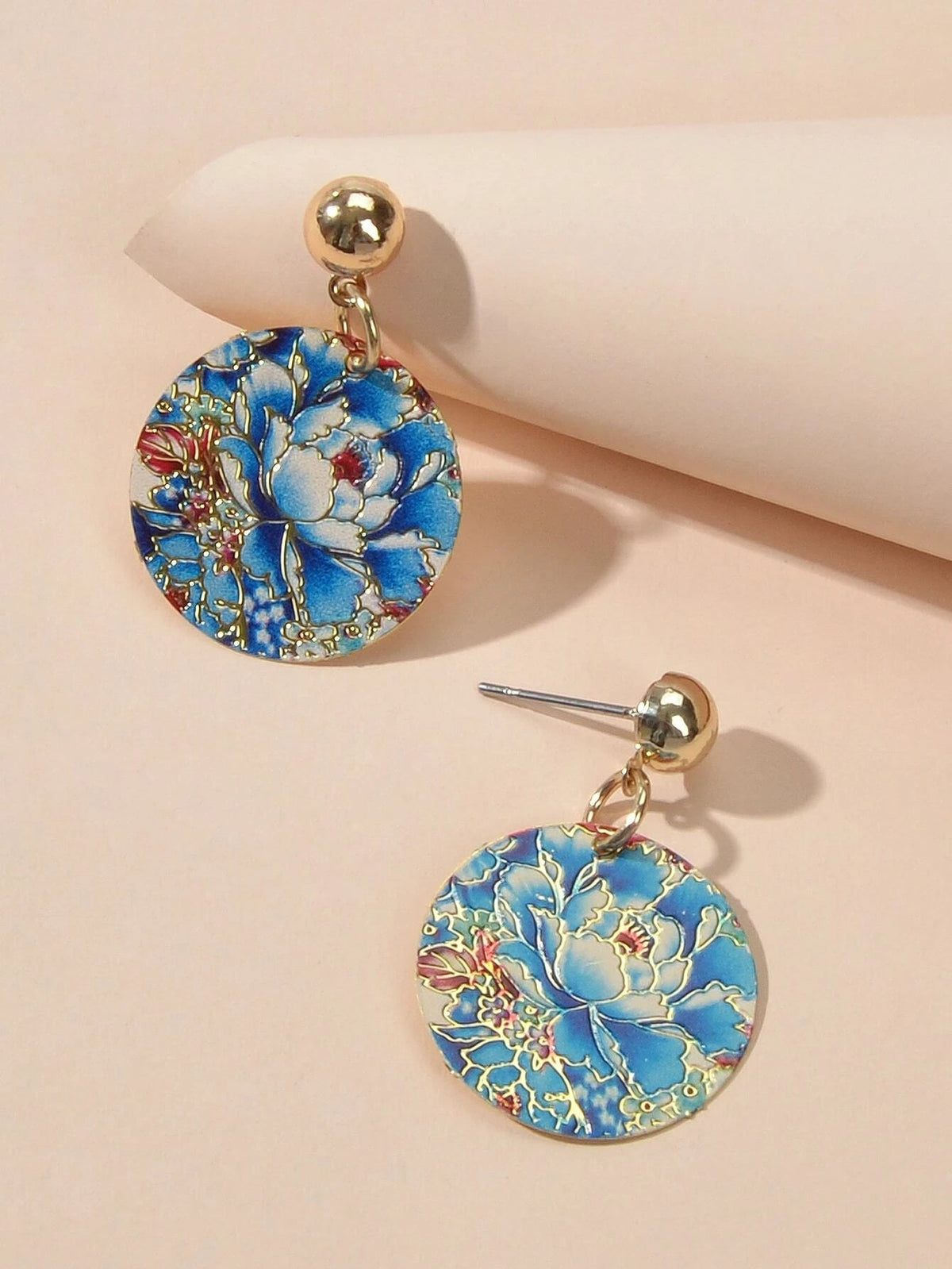 Ethnic Jewellery Blue Flower Round Drop Earrings Bohemian Women Accessories Gift-0