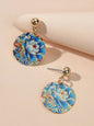 Ethnic Jewellery Blue Flower Round Drop Earrings Bohemian Women Accessories Gift-0