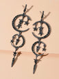 Luxurious Jewelry Full Rhinestone Star Moon Chandelier Shining Wedding Earrings-1
