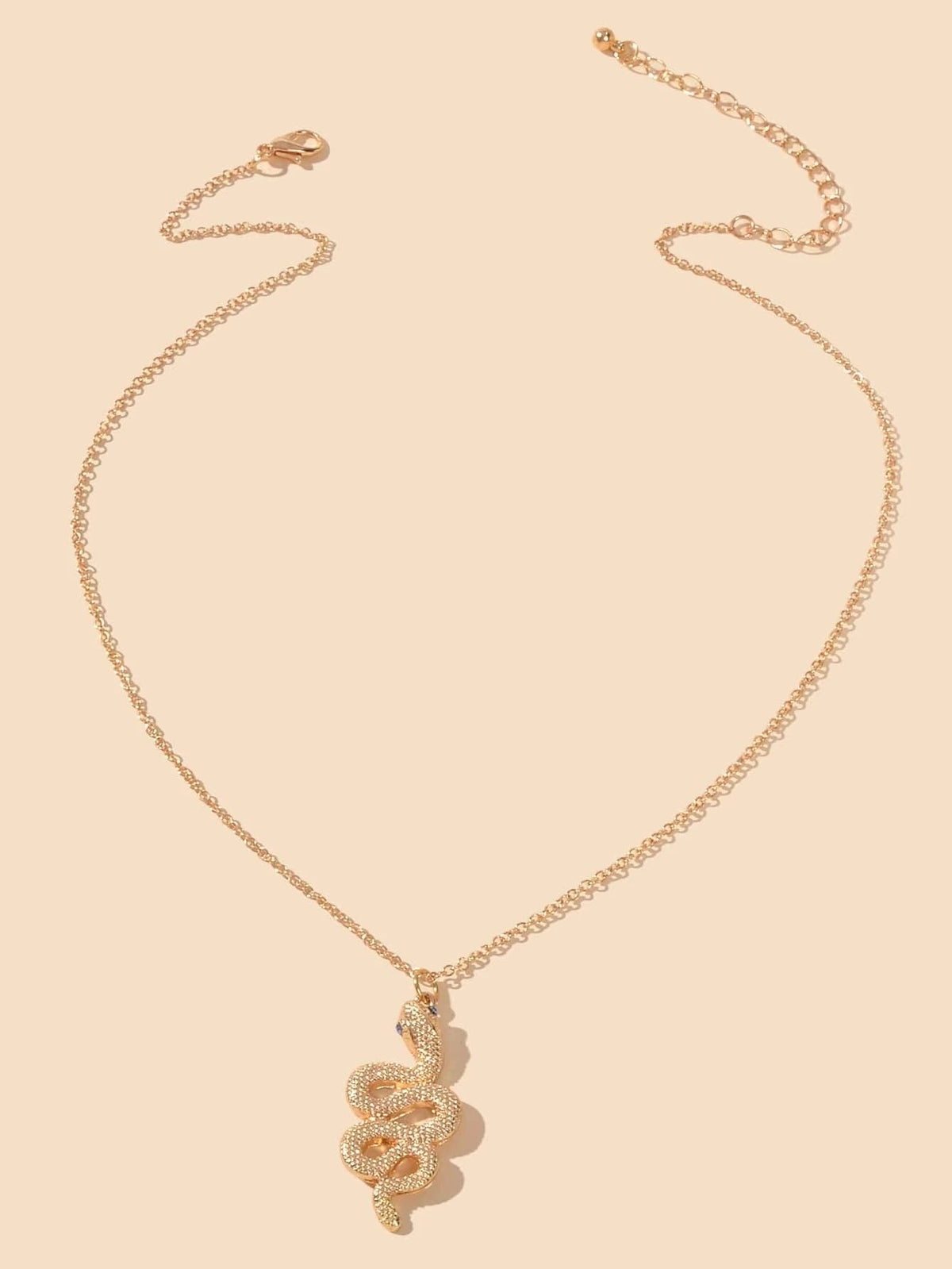 AU Post Punk Jewelry Gold Chain Snake Pendant Necklace Fashion Women Accessories-1