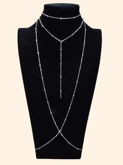 Tassel Body Chain Jewellery Harness Girl Bikini Stylish Fringe Belly Necklace-5