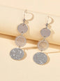 Chic Triple Round Disc Pendants Earrings Stylish Dangling Ear Jewelry Girls Gift-5