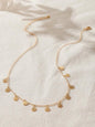 Minimalist Gold Silver Rose Flower Charm Necklace Disc Pendant Jewellery Collar-4