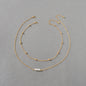 2pcs Female Jewellery Gold Silver Chain Beads Pearl Necklace Fashion Accessories-1