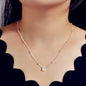 Boho Gold Silver Metal Round Beads Water Drop Charm Stunning Choker Necklace-5