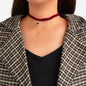 Retro Winered Poker Charm Gold Chain Velvet Tattoo Choker Short Necklace Collar-0