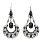 Bohemian Tribal Ethnic Antique Silver Rhinestone Hollow Water Drop Chic Earrings-6