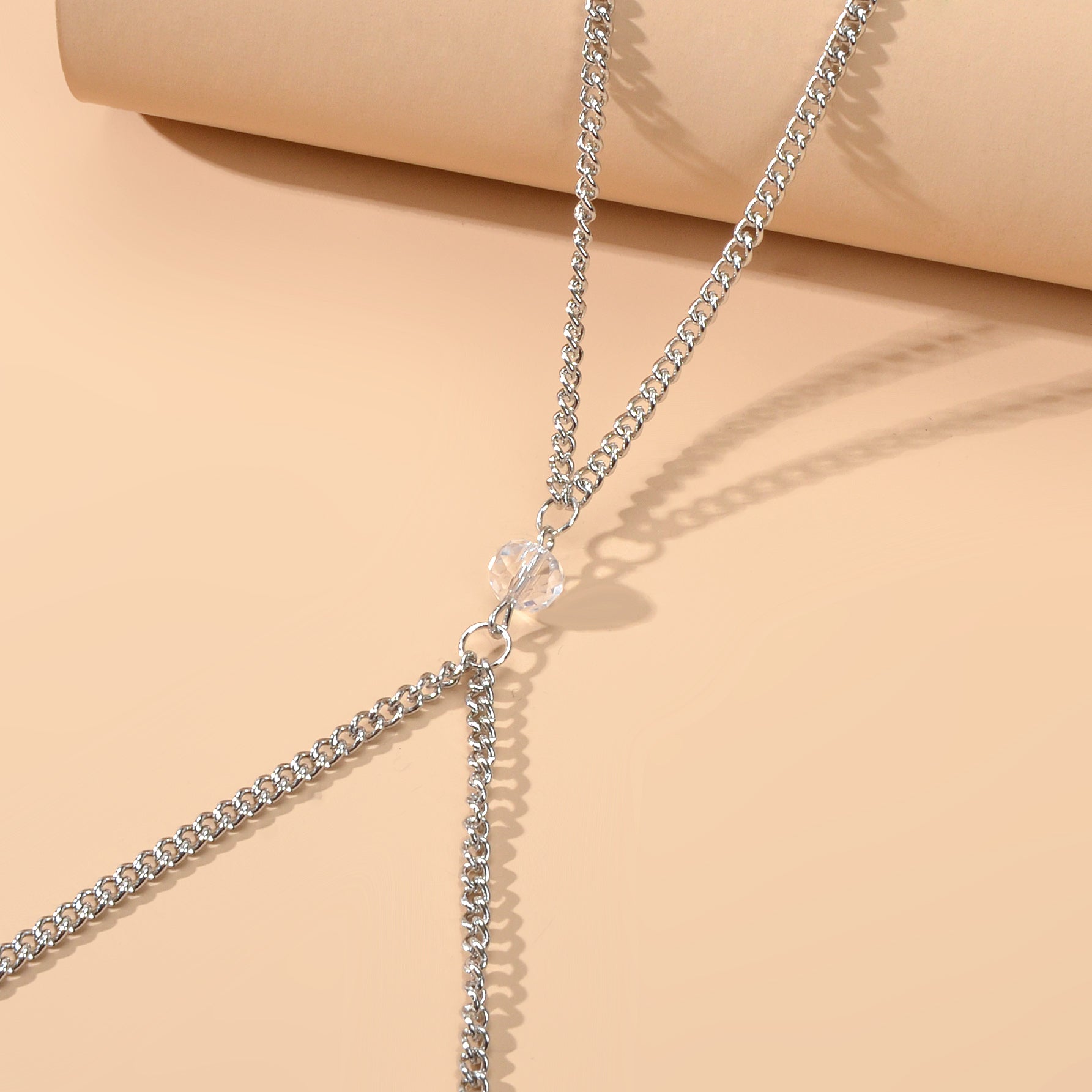 Sexy Beach Silver Chain Body Jewellery Layered Chest Harness Belly Body Chain-2