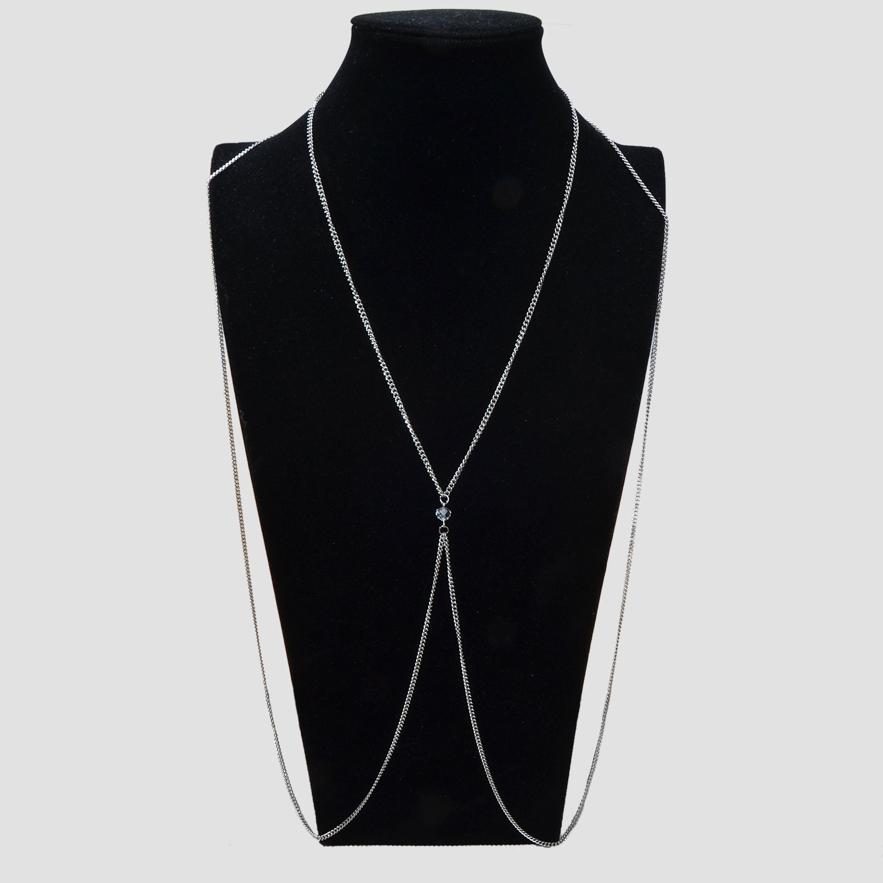 Sexy Beach Silver Chain Body Jewellery Layered Chest Harness Belly Body Chain-4