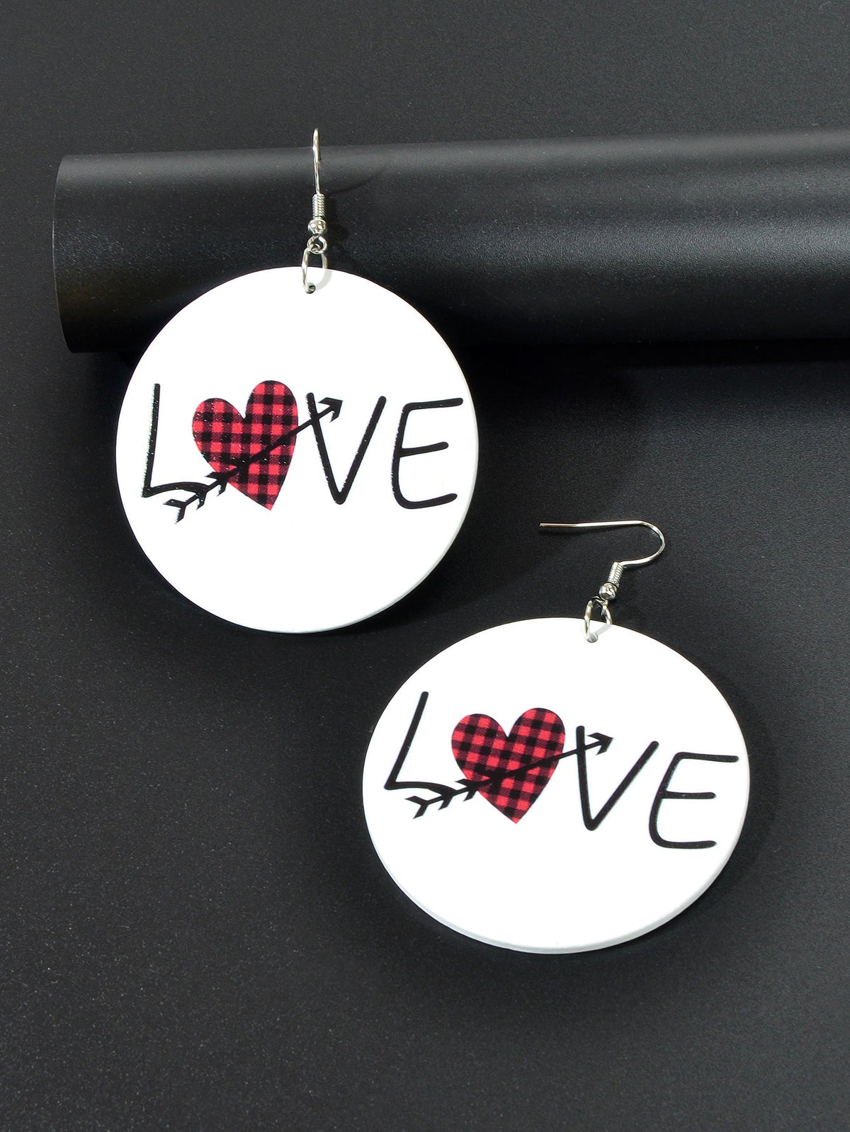 Stunning Colorful LOVE Circle Earrings - Fashionable Round Ear Jewelry Accessory-2