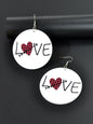 Stunning Colorful LOVE Circle Earrings - Fashionable Round Ear Jewelry Accessory-2