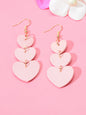 Colorful Overlapping Heart Dangle Earrings - Vibrant and Trendy Accessory-2