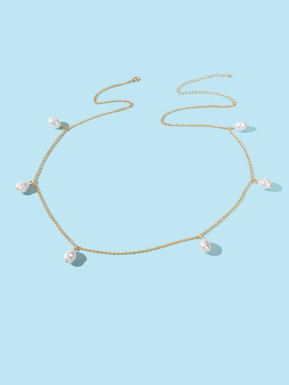 Sexy Baroque Pearl Charm Waist Chain Belly Chains Beach Waist Jewelry Accessory-1