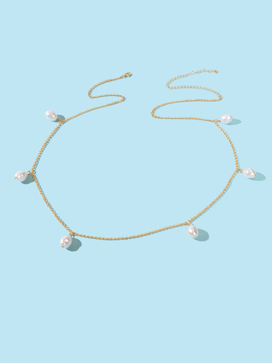 Sexy Baroque Pearl Charm Waist Chain Belly Chains Beach Waist Jewelry Accessory-1