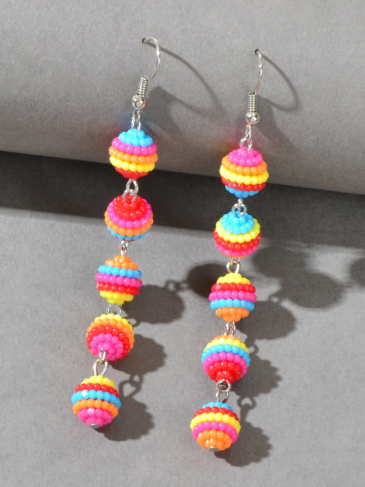 Trendy Female Jewelry Faux Pearl Ball Long Pendant Dangle Earrings Wedding Party-1