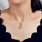 Gold Silver Chain Reindeer Necklace Women Party Decoration Deer Jewellery Gift-0