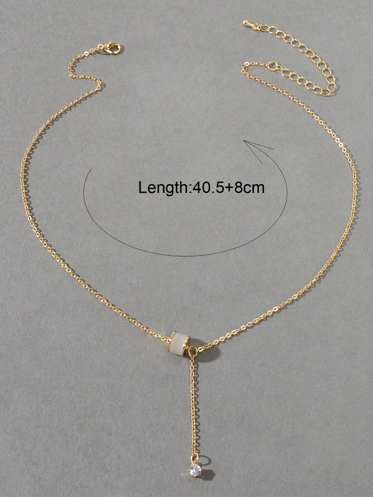 Designer Jewellery Gold Tone Y Lariat Dainty Rhinestone Drop Charm Necklace Gift-1