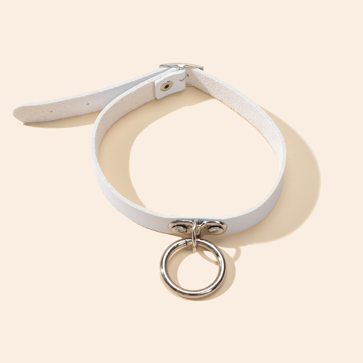 Punk Hip Hop 90s Circle Charm Belt Leather Grunge Collar Tattoo Choker Necklace-1