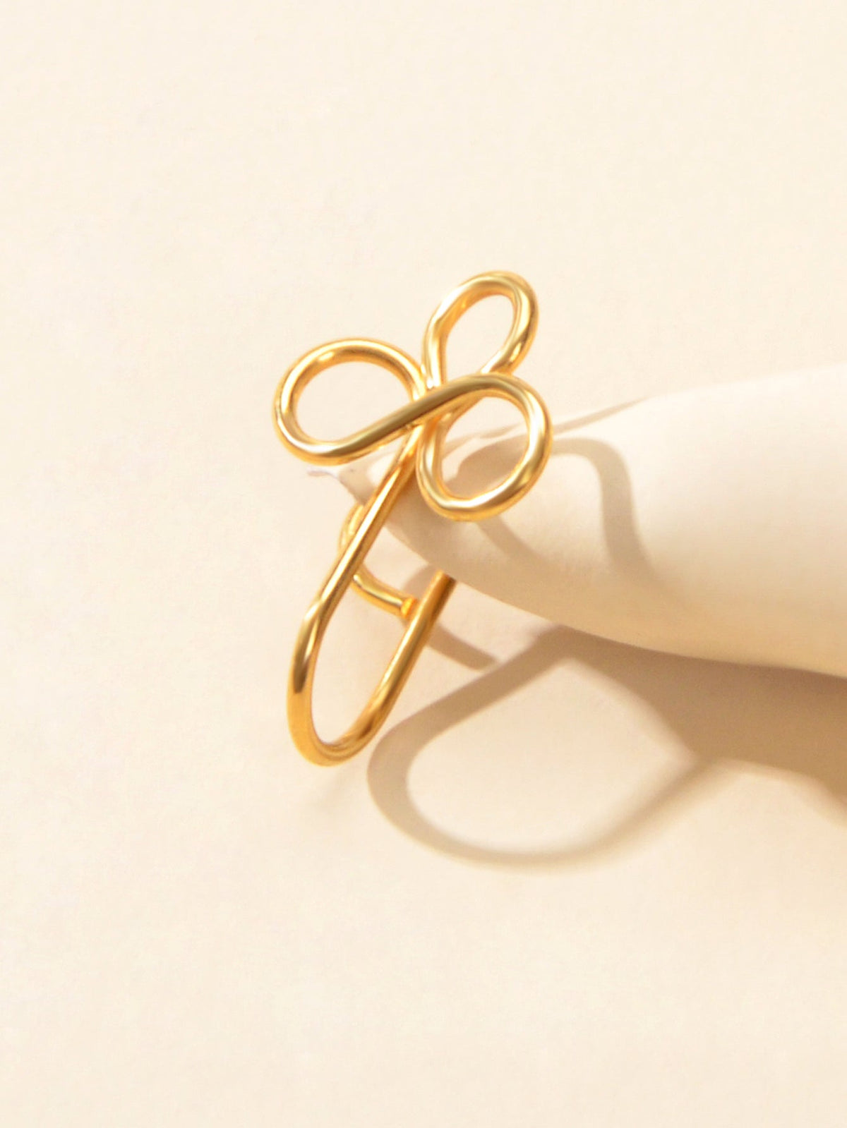 1pc Faux Lip Ear Nose Stainless Steel Flower Non Piercing Clip On Nose Hoop Ring-1