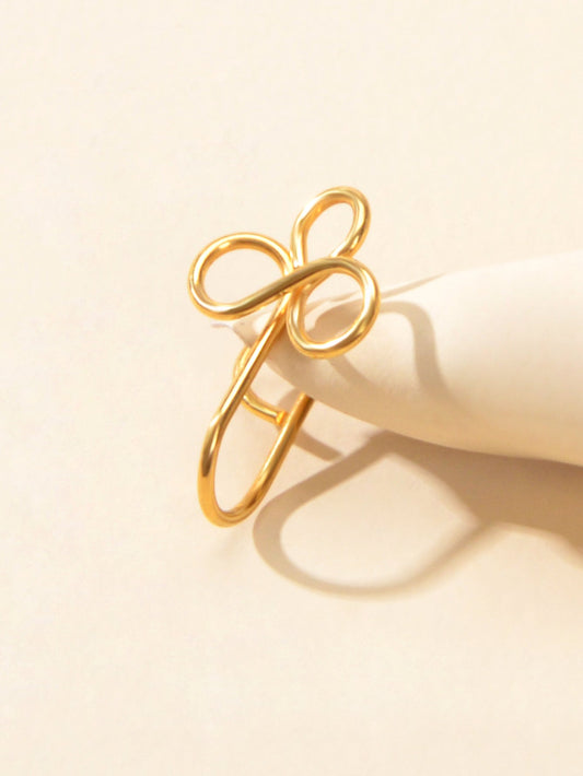 1pc Faux Lip Ear Nose Stainless Steel Flower Non Piercing Clip On Nose Hoop Ring-1