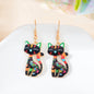 Lovely Colorful Cartoon Cat Design Animal Dangle Earrings Party Holiday Jewelry-5