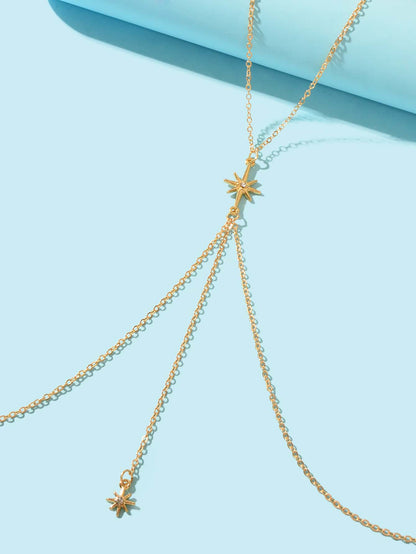 Star Pendant Body Chain - Sparkling Celestial Waist Jewelry-2
