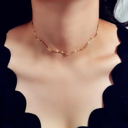 Female Jewellery Gold Silver Short Collar Necklace Women Choker Accessories Gift-1
