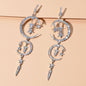 Luxurious Jewelry Full Rhinestone Star Moon Chandelier Shining Wedding Earrings-5