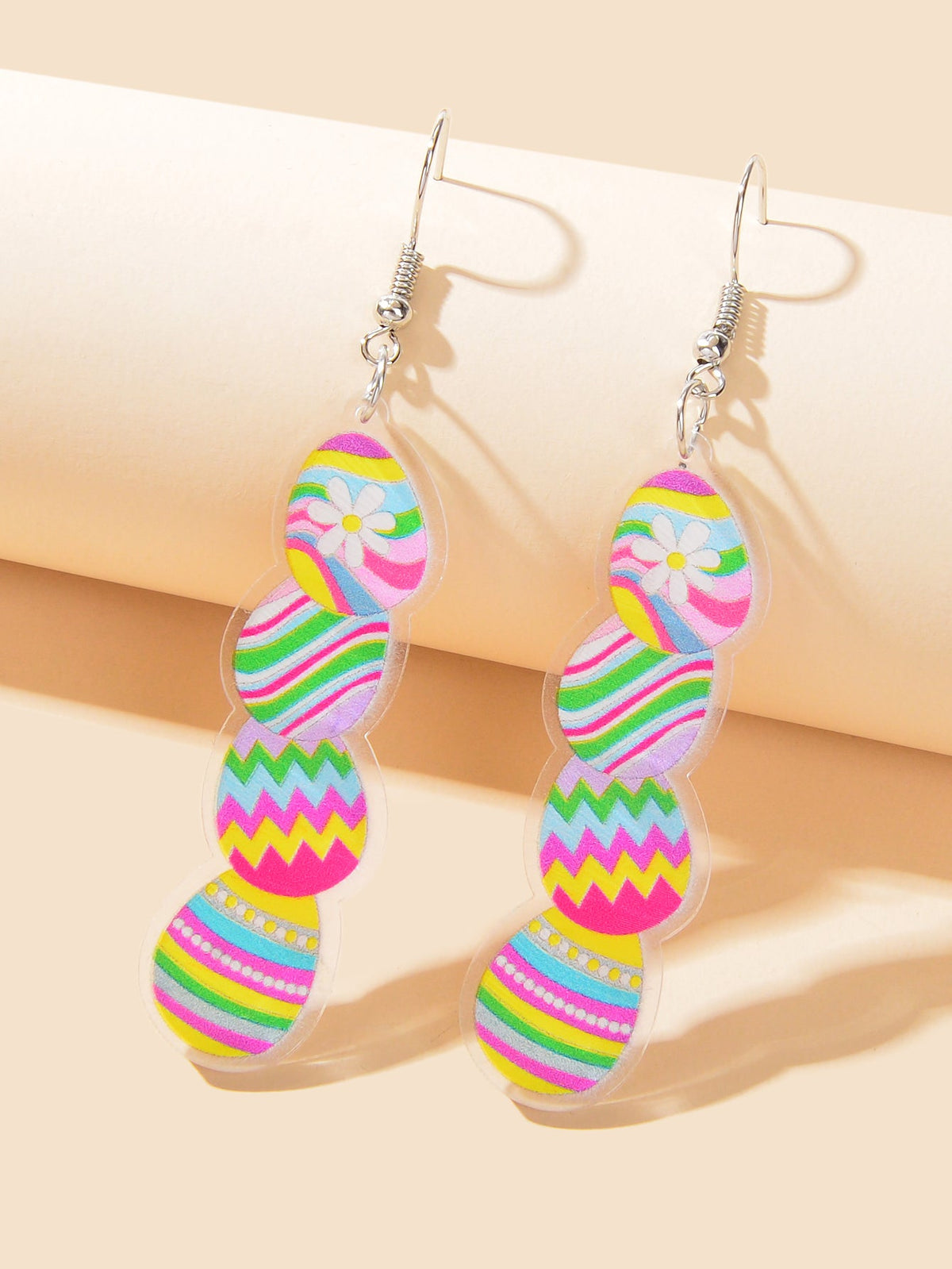 Long Colourful Easter Eggs Dangling Earrings Flower Bunny Jewellery Novelty Gift-1