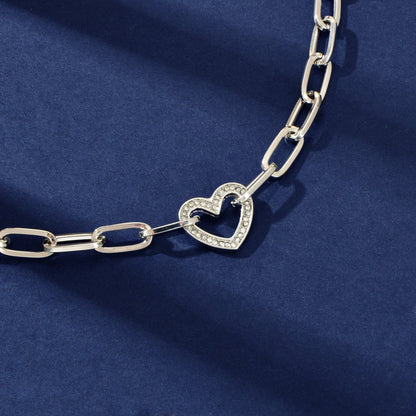 Sparkle Bling Crystal Love Heart Bracelet Women Girl Fashion Gift Couple Jewelry-3
