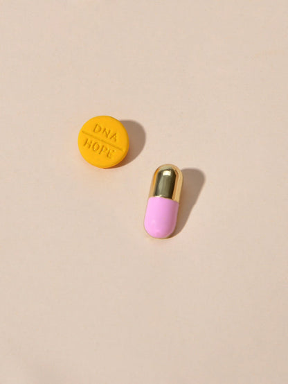 Asymmetric Orange Pill Pink Enamel Capsule Stud Earrings Dainty Women Girls Gift-1