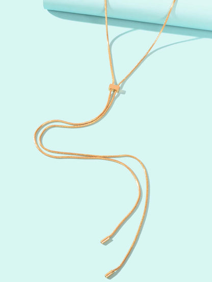 Versatile Style Lariat Adjustable Serpentine Chain Necklace-2