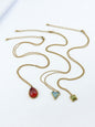 Bohemian Jewelry 3pcs Gold Chain Resin Square Triangle Water Drop Charm Necklace-0