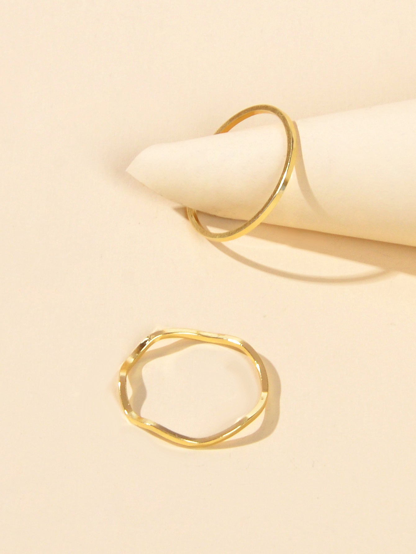 2 pcs Gold Silver Metal Multiple Minimalist Stackable Knuckle Midi Rings Set-1