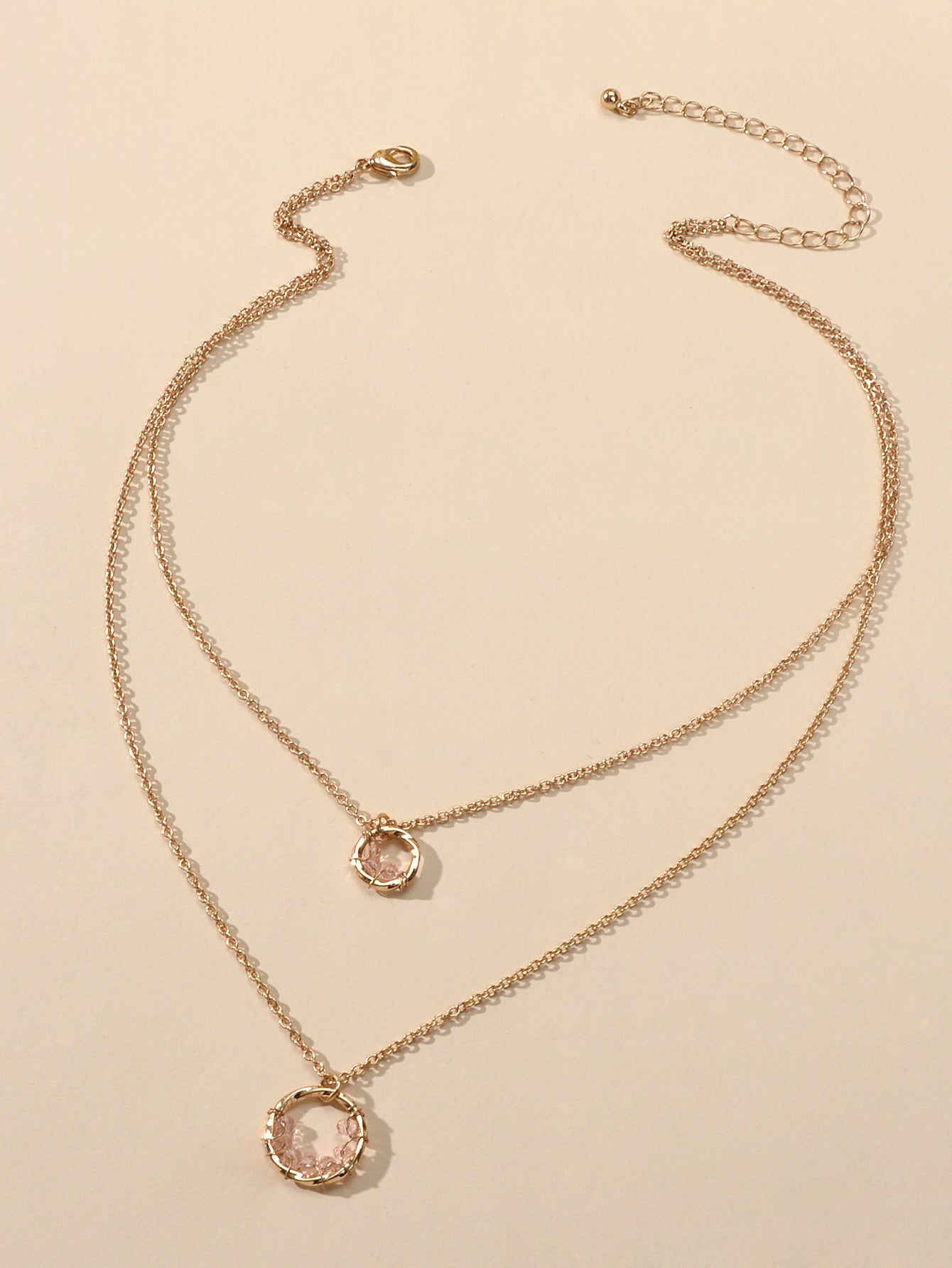 Female Jewelry Double layer Gold Chain Circle Necklace Good Quality Accessories-1