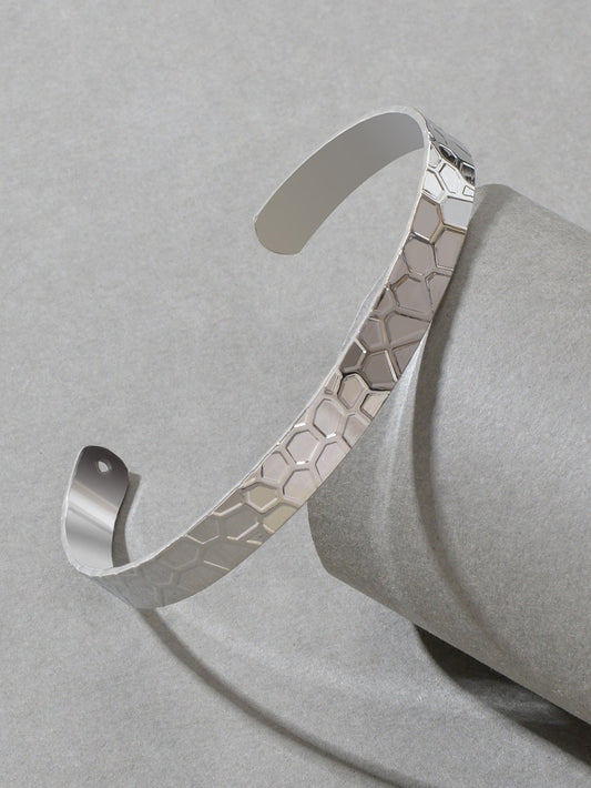 Customize Geometric Pattern Open Cuff Thin Bracelet Bangle Wrist Jewellery Gift-1
