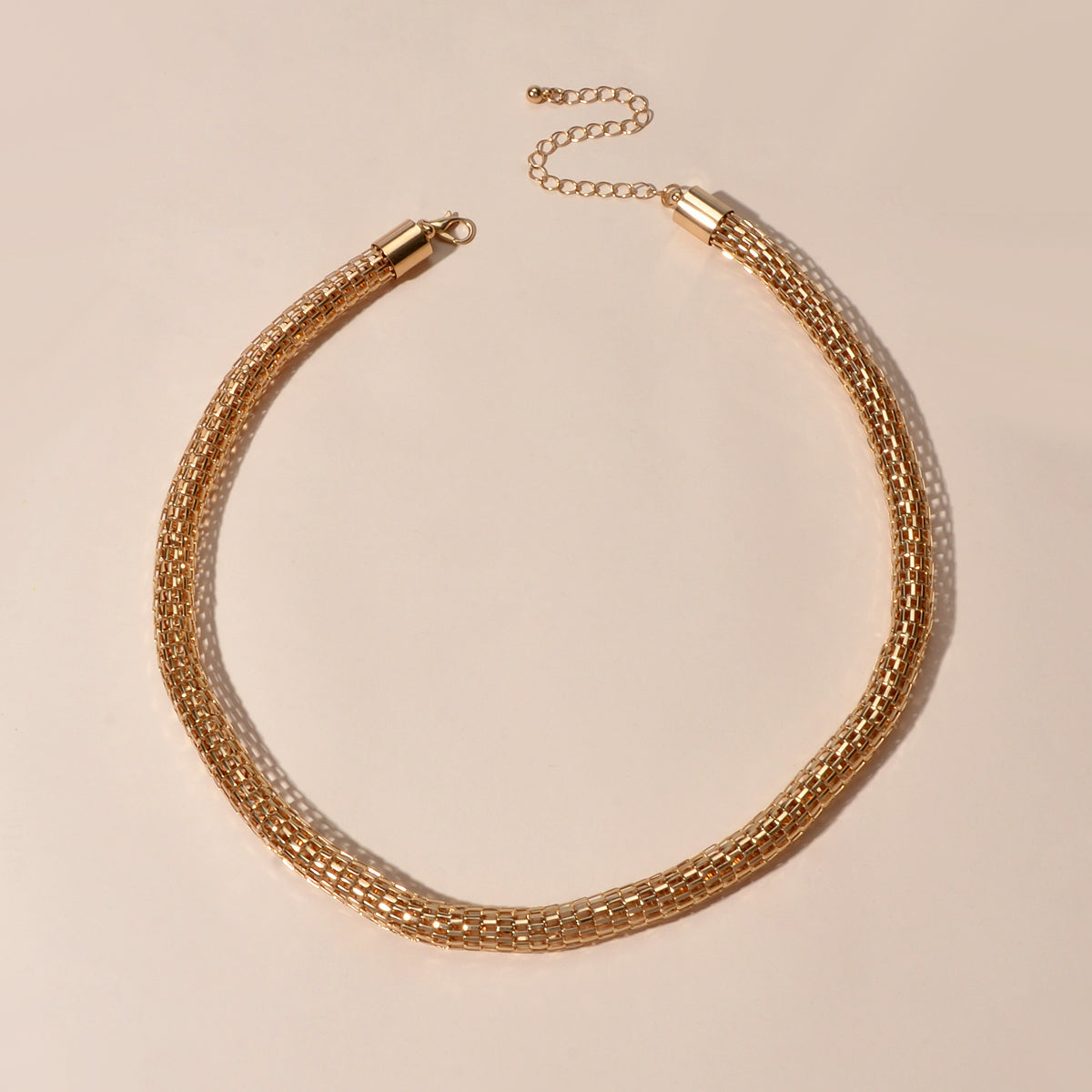 Party Decoration Women Thick Gold Chain Short Collar Clavicle Statement Necklace-1